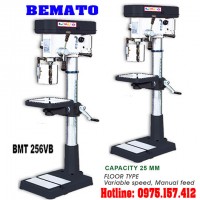 Máy khoan bàn Taiwan 25mm Bemato BMT-256VB, khoan bàn 2HP (1500W) giá rẻ.